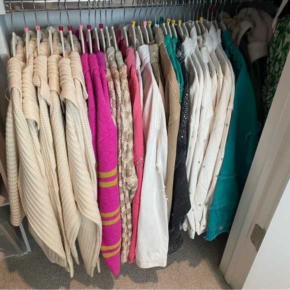 Pink Rhinestone Fringe Denim Jacket M/L - Picture 4 of 4